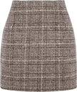 Women's High Waist Plaid Tight Pencil Wool Mini Skirt