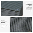 Patio Coffee Table, Large Side Table, Hand-Woven PE Rattan, Weather Resistant Wicker, Outdoor Furniture For Garden Black