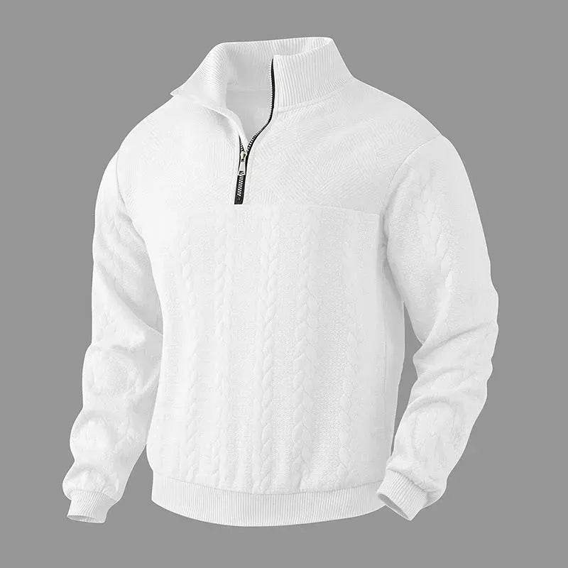 Casual Autumn Winter Half Zip Stand Collar Pullover Sweater top  Men