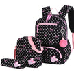 Korean Style Cute Princess Polka Dot Backpack Set for Girls – Nylon School Bag (4 Colours)