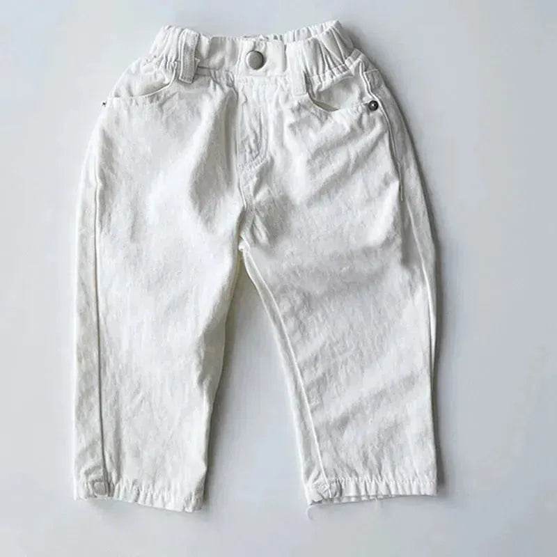 Children's Neutral New Simple Fashion Easy To Match Elastic Waist Casual Denim Trousers for kids