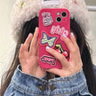Embroidered Love Cherry Patch iphone Case women