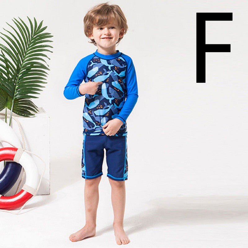 Boys Split Quick-Dry Swimsuit | Kids Two-Piece Polyester Swimwear Canada