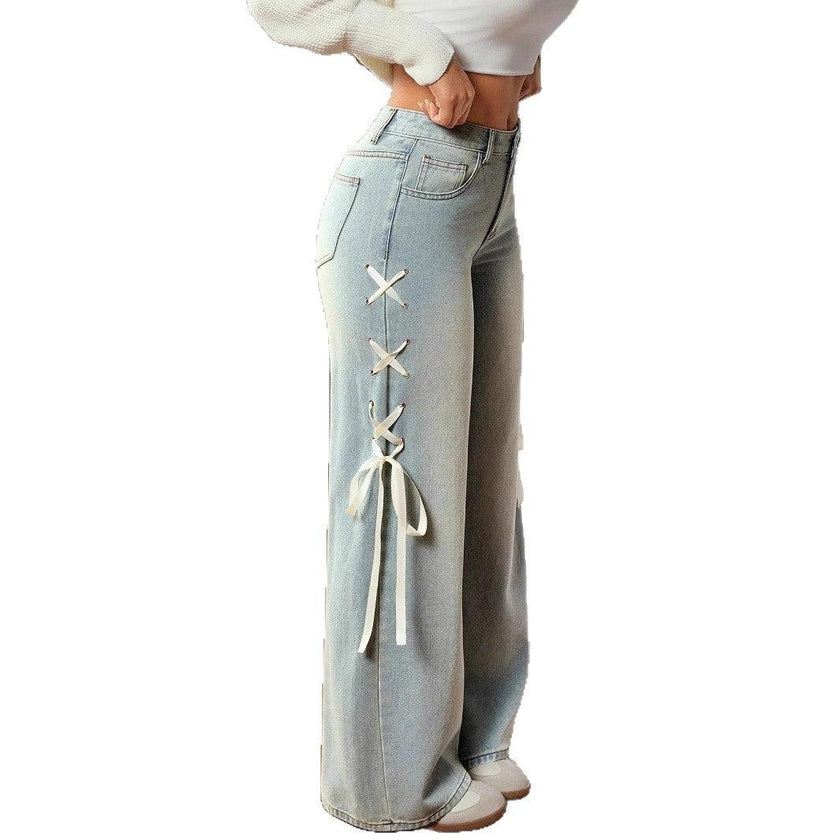 Women's Wide-Leg Jeans – High Waist Loose Fit Denim Pants