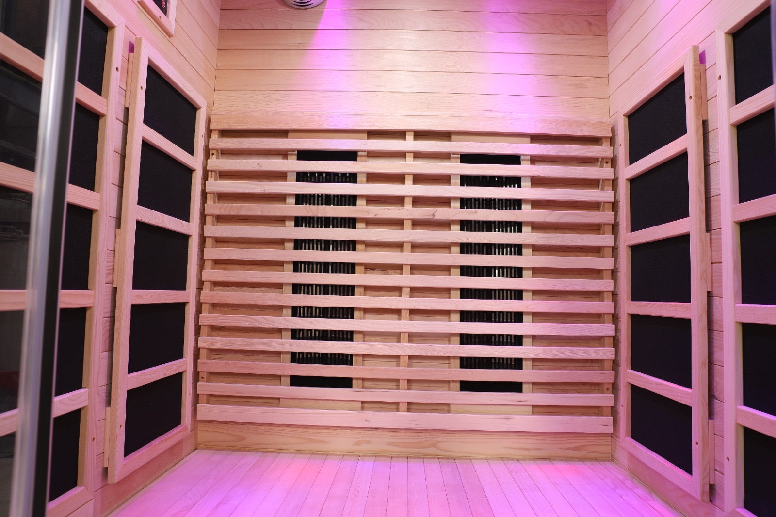 Blisspod Venetian 2-Person  Full Spectrum Indoor Premium Canadian Hemlock Low EMF Sauna 10 Heaters Chromotherapy Reflexology