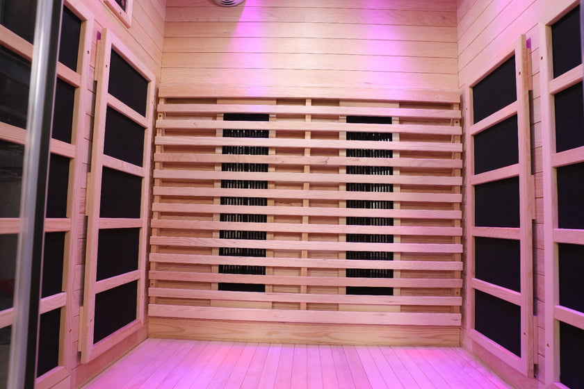 Blisspod Venetian 2-Person  Full Spectrum Indoor Premium Canadian Hemlock Low EMF Sauna 10 Heaters Chromotherapy Reflexology