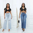 Elegant Ripped Wide-leg Baggy Jeans Pant Women