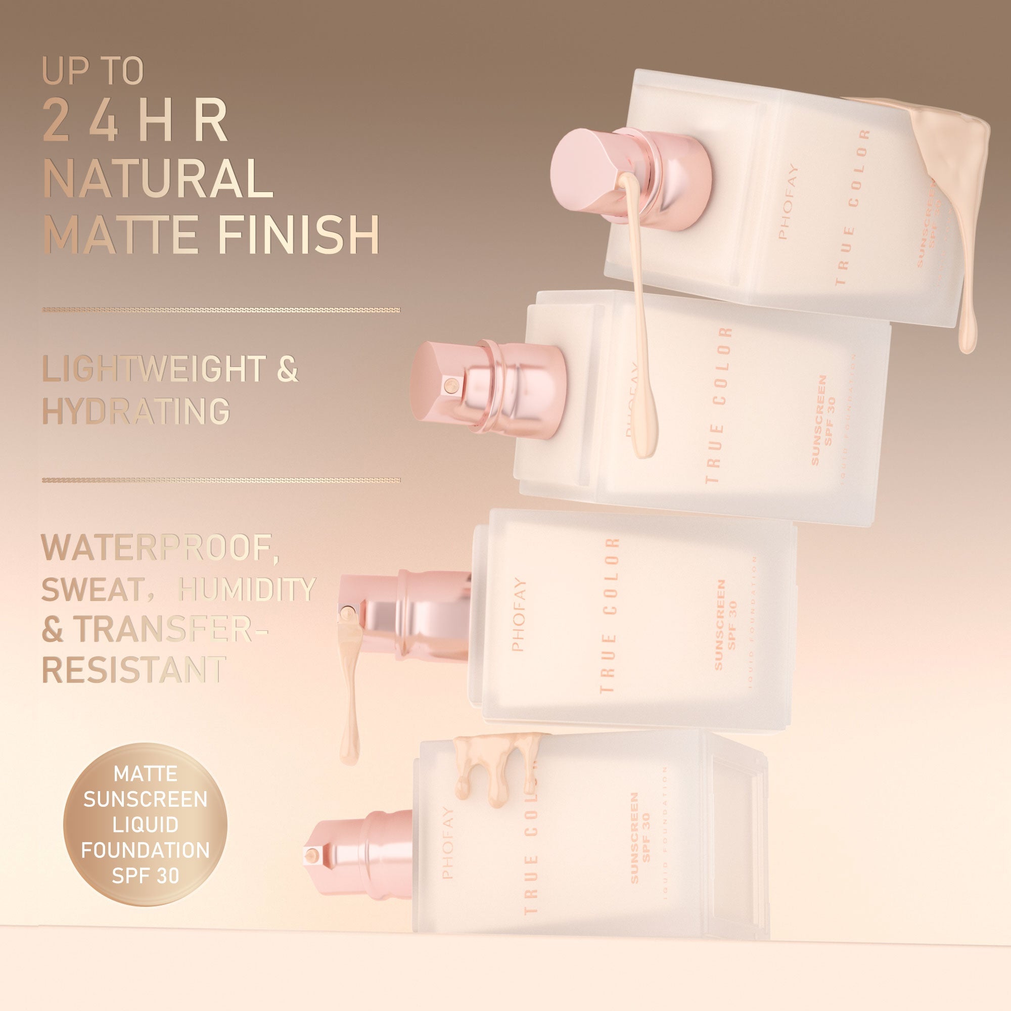 True Color Matte Liquid Foundation with SPF 30 Sunscreen
