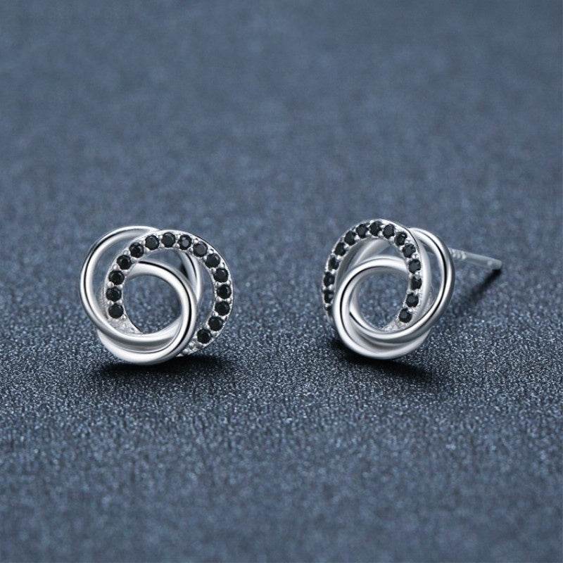 Dignified Hollow Multi-circle Zircon Design Earring