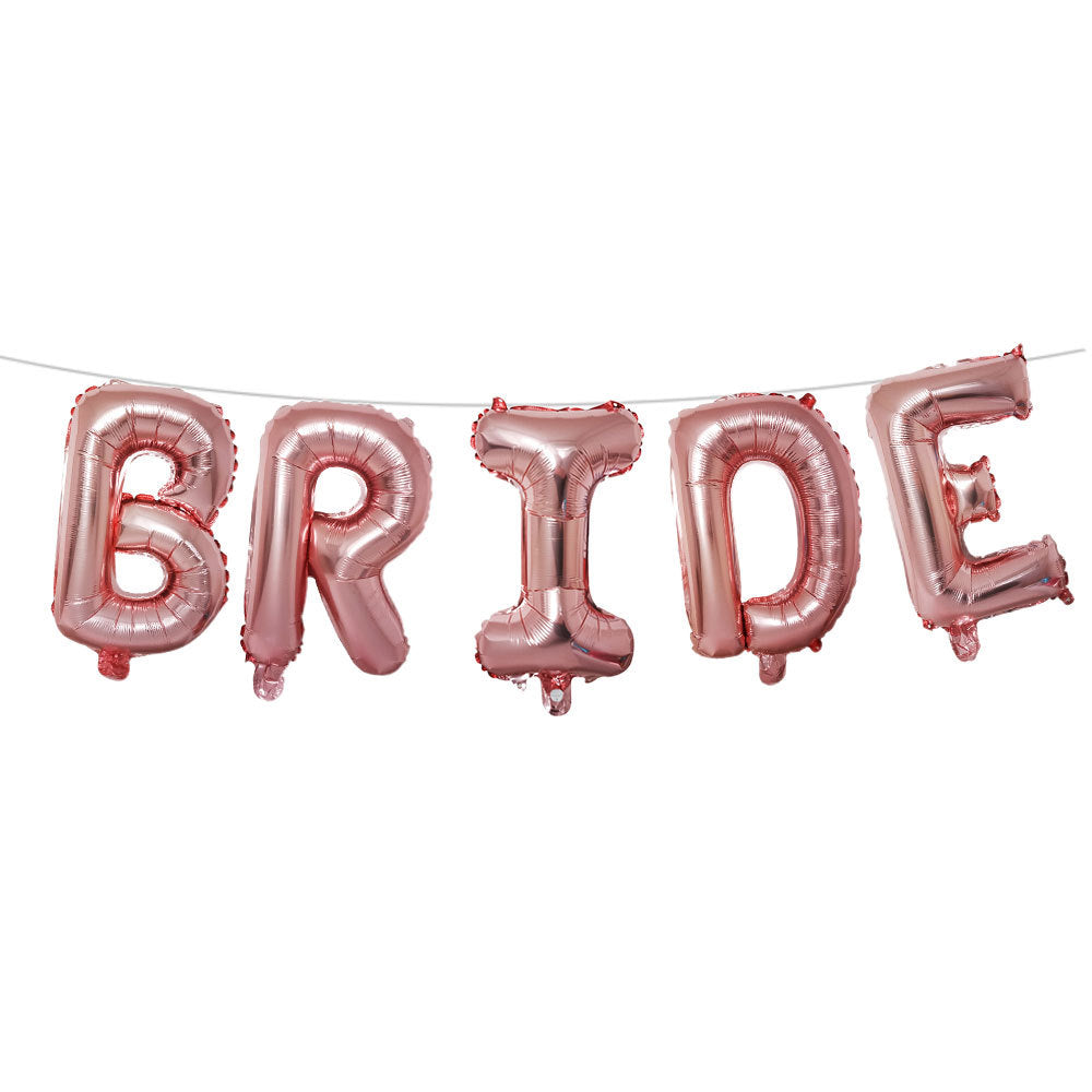 Bachelor Party Balloon Set – Bride Shoulder Strap, Diamond Ring & Rose Gold Foil Balloons