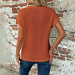 Casual Summer Short-sleeved Waffle blouse Top Summer New Solid Color Casual Evening Top For Women