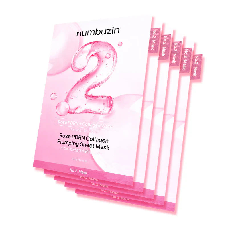 numbuzin No.2 Rose PDRN Collagen Plumping Sheet Mask 33ml - 1 BOX / 5 PCS