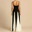 Luxury Women Sleeveless Color Contrast Sling Dress for Wedding Cocktail Evening Party events