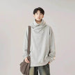 Autumn Winter Oversized Turtleneck Hoodie  Pullover for mens