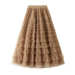 Cake Skirt Women's White Gauze long Layered tulle Skirt