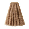 Cake Skirt Women's White Gauze long Layered tulle Skirt