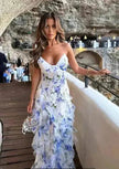 New Women's Spring And Summer Dew Fairy Sleeveless Backless Floral Long Dress