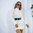 Elegant Autumn Winter Mini Turtleneck Sweater Dress