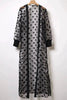 Middle East Apparel Women's Cross-border Polka Dot Perspective Cardigan Long Shawl Open Front Abaya Kimono Abaya for Dubai Turkey Women Two piece