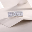 Moissanite Ring – Platinum-Plated 925 Silver | Sizes 5–9 | GRA Certified