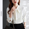 Women neck tie Chiffon Long Sleeve Shirt For work