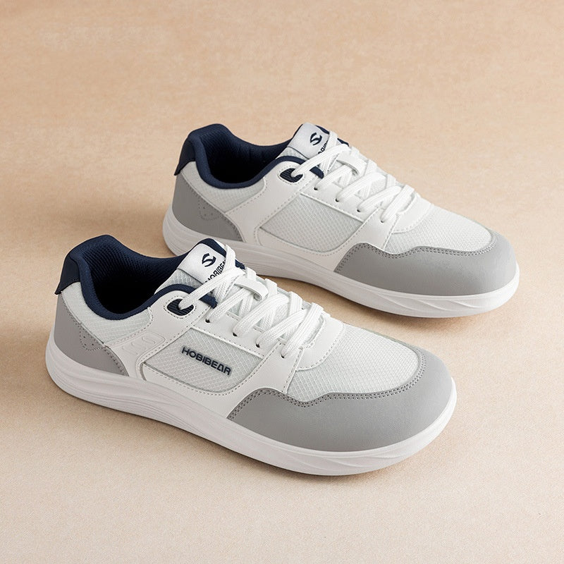Color-Block Wide Toe Sneakers – Breathable Mesh, Soft Sole, Sports-Casual
