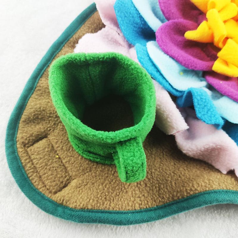 Interactive Dog Snuffle Mat Flower Puzzle – Nose Work Feeding Toy for Mental Stimulation & Slow Feeding