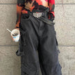 Ribbon Multi-pocket Workwear Baggy Jeans Pant For Women