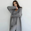 Women 2pcs Winter outfit set  Long dress Cashmere Long Cardigan Jacket