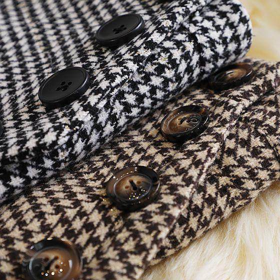 Elegant Women's  professional formal business office work Slit Houndstooth pencil Midi Skirt