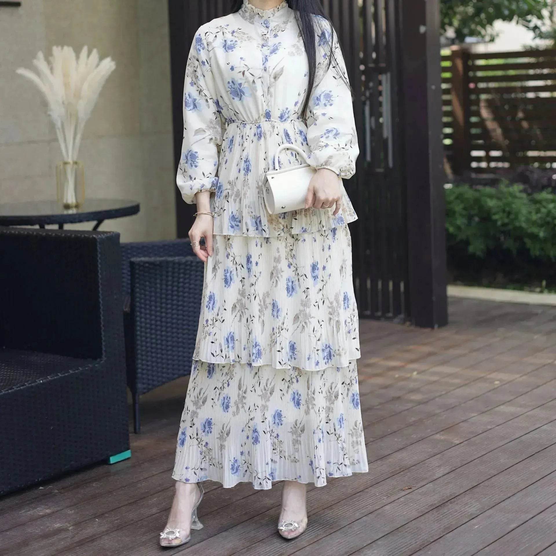 European And American Middle East Pure Meiqi Printed Long Dress