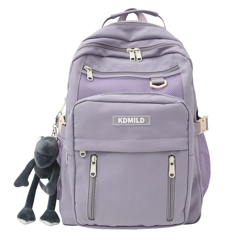 Large Capacity Multi-Layer School Backpack – White, Red, Purple, Black, Khaki