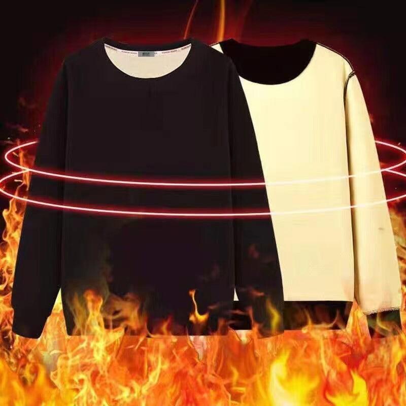 Mens Sweater – Warm Lambswool Lined Loose Winter Pullover