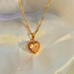 Colorful Rhinestones Heart-shped Necklace Love Gold Clavicle Chain Ins Personalized Jewelry For Women Valentine's Day