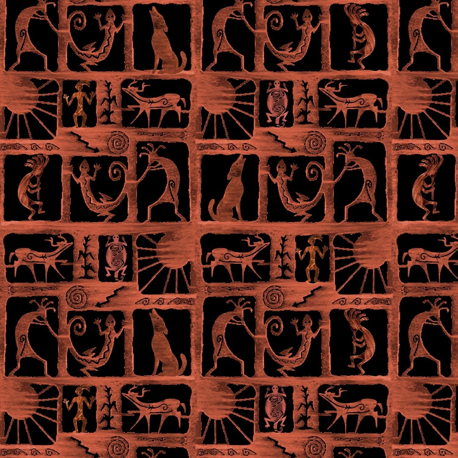 Timeless Treasures - Desert Dream - Black Southwest Desert