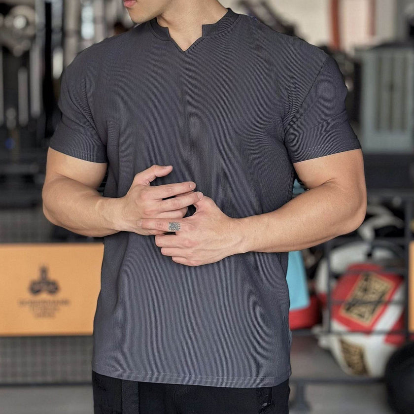 Anti Wrinkle Men Short Sleeve Active wear T-shirt for Workout Gym trainings
