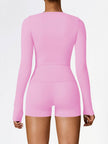 Women's Four Seasons Sports Suit, Women's Long Sleeve Round Neck Sports T-shirt And High Waist Tight Shorts Yoga Suit.
