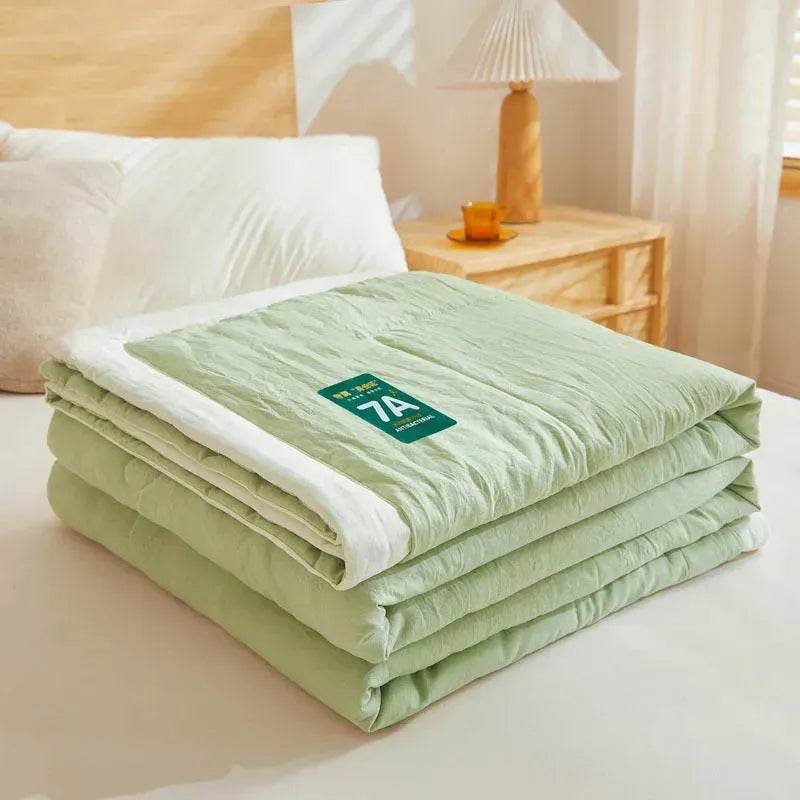 Washable Raw Cotton Summer Cooling Quilt Sage duvet cover