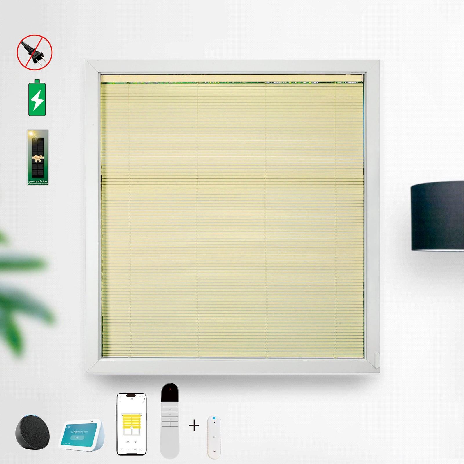Electric Motorised Blinds Solar Powered 15-Channel Remote Cordless Dimmable Window Shade