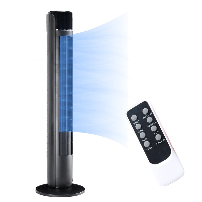 Standing Tower Fan 35-Inch – 5-Speed Remote Control, 12H Timer & 60° Oscillation