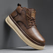 TPESO Retro Mid-Top Boots for Men – Chunky Sole Lace-Up Casual Ankle Boot