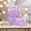 Girls Galaxy Backpack – Cartoon Print Campus School Bag (Backpack or 3-Piece Set)