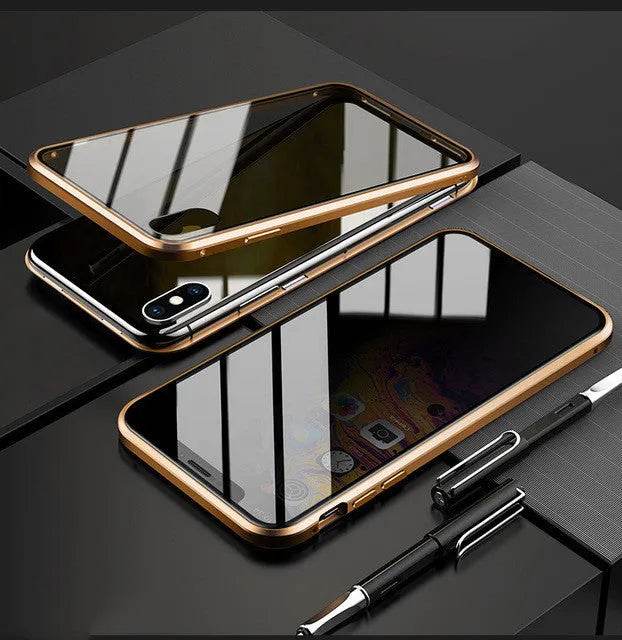 iPhone Case Anti-peep Magnetic  Privacy Glass Protective Shell Magnetic