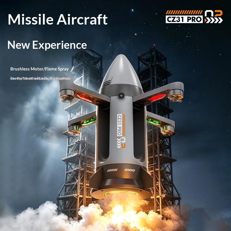 Mini Remote Control Drone Rocket Toy with LED Lights, Foldable RC Aircraft