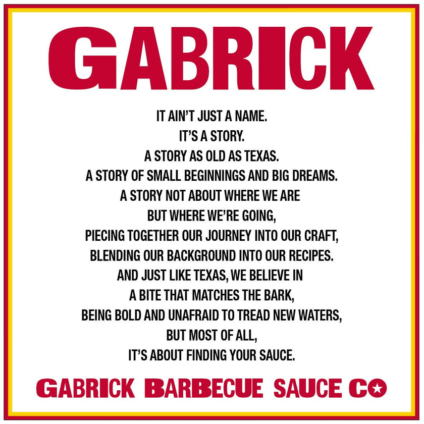 Gabrick BBQ Sauce Co. Texas Tang BBQ Sauce