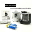 Electric Pencil Sharpener for Kids – Alloy Blade, Portable, Black & White