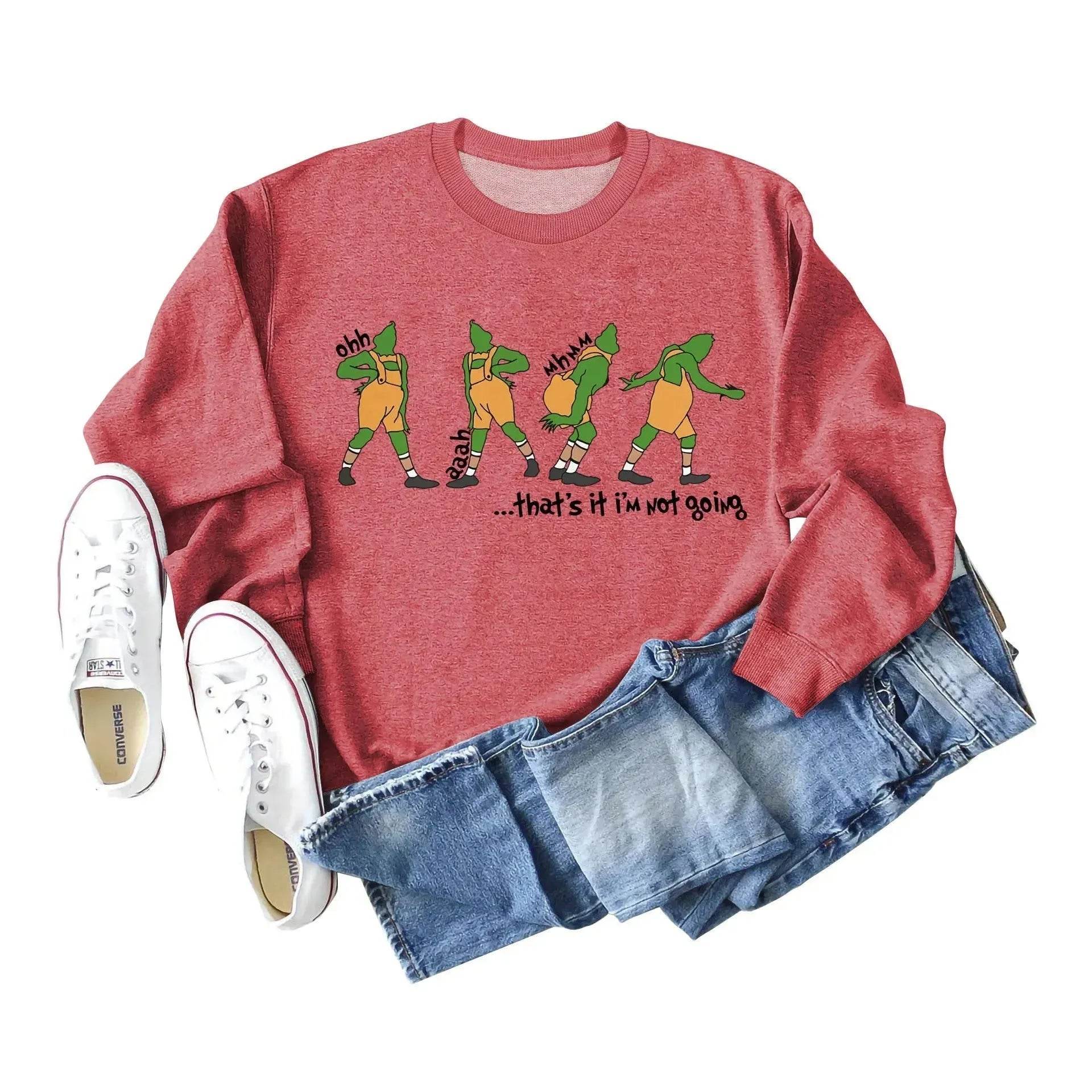 Women's Christmas Printed Long Sleeved  Pullover Sweatshirt