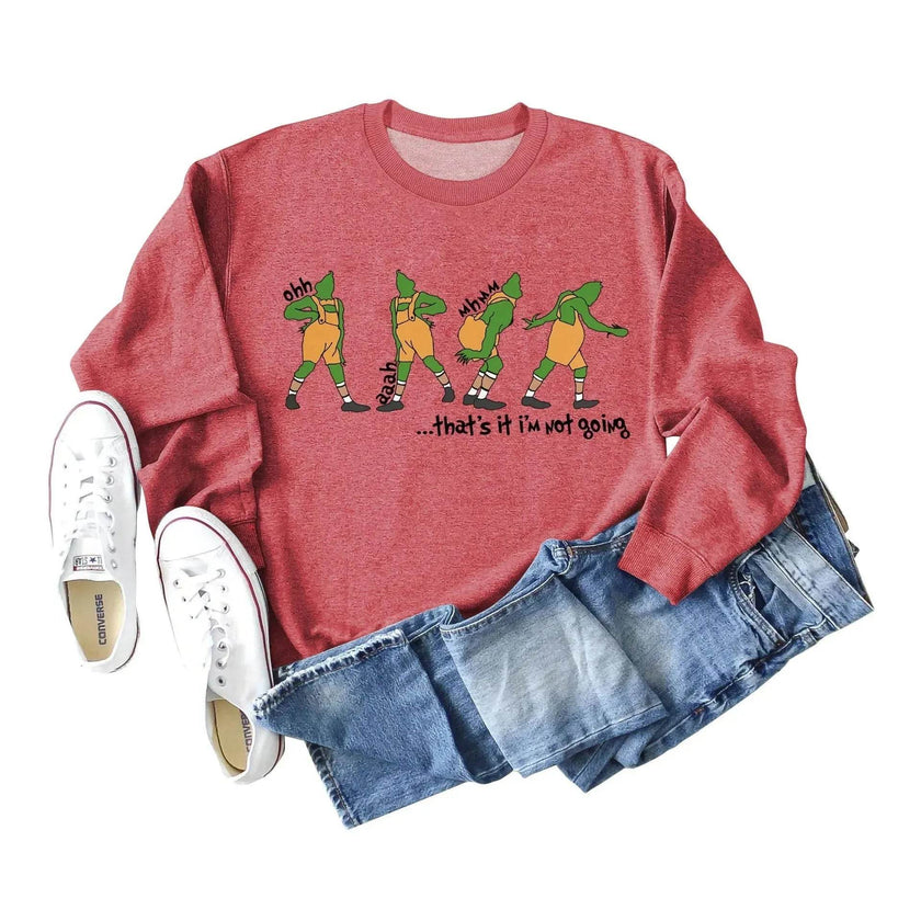 Women's Christmas Printed Long Sleeved  Pullover Sweatshirt