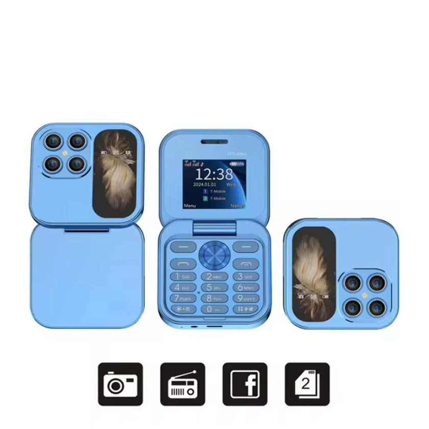 Mini Flip Phone – Dual SIM 2G Folding Mobile Phone with Camera, Multiple Colours