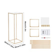 10PCS 31.5inch High Wedding Flower Stand, With Acrylic Laminate,Metal Vase Column Geometric Centerpiece Stands, Gold Rectangular Floral Display Rack For Events Reception, Party Decoration